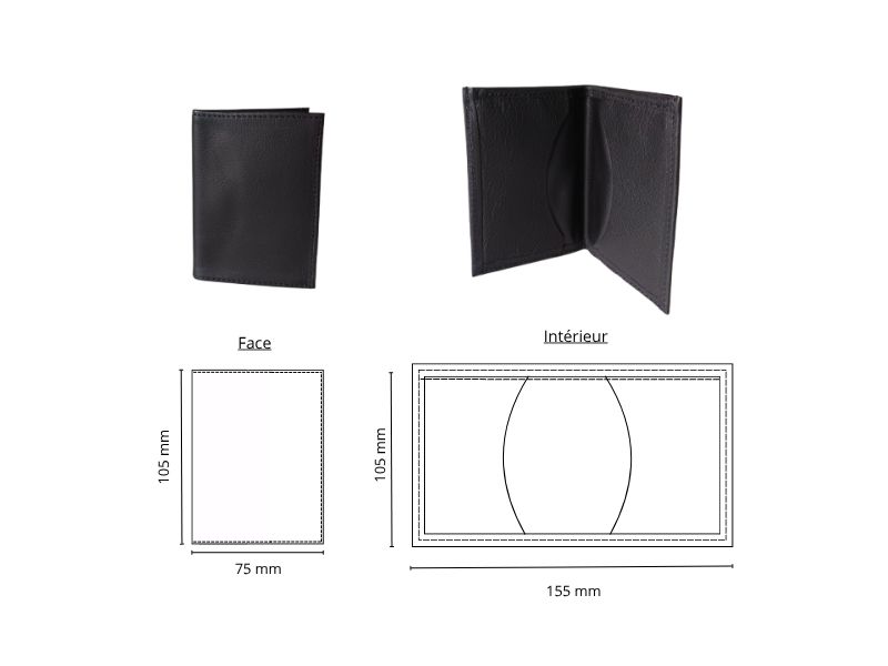  Porte 2 cartes rembordé et facturette - personnalisable