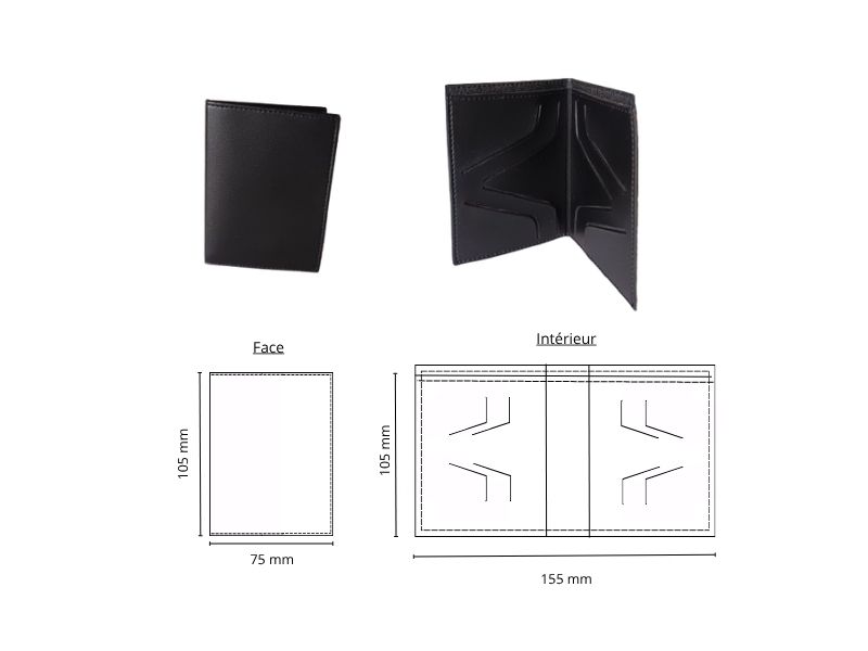  Porte 4 cartes vertical et facturette - personnalisable