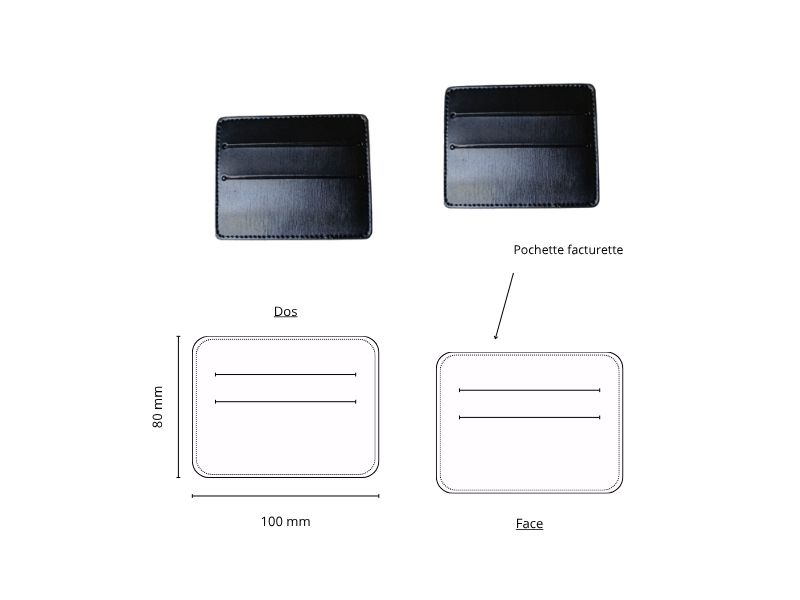  Porte 4 cartes recto/verso et facturette - personnalisable