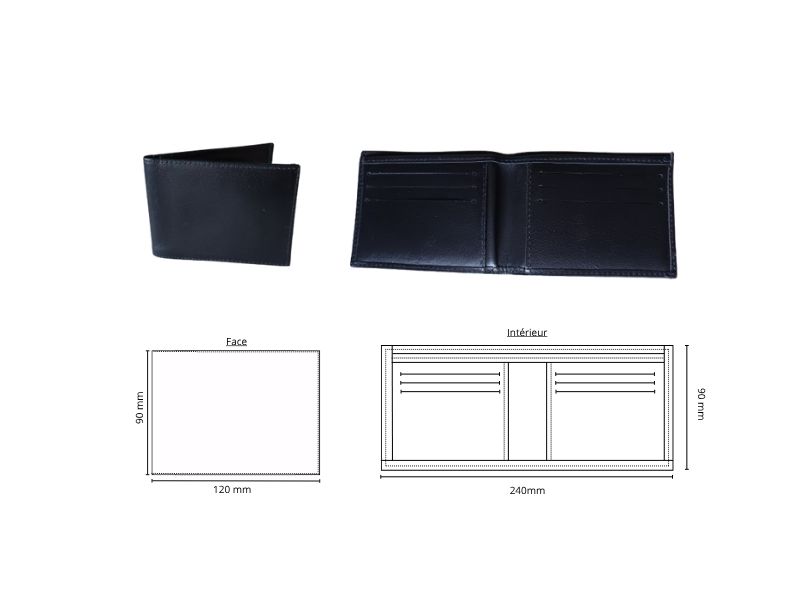  Porte 6 cartes rembordé et facturette - ​personnalisable