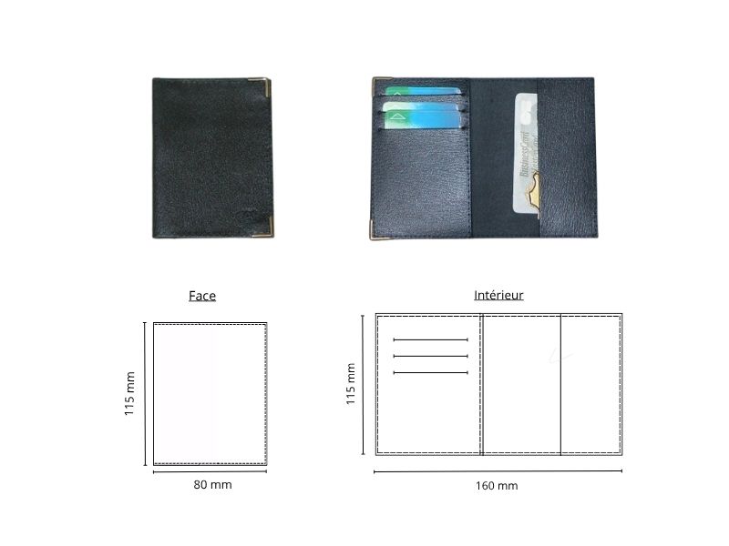  Porte 3 cartes et rabat simple - personnalisable