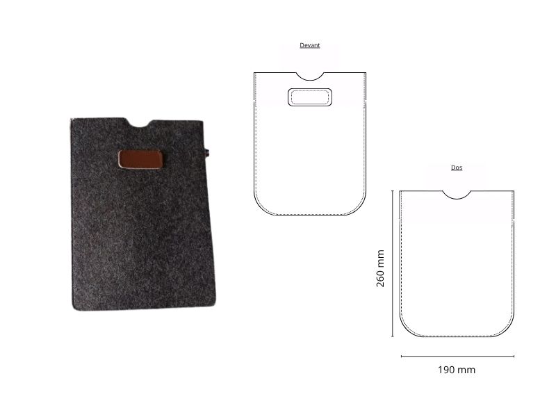  Housse tablette en feutre de laine - personnalisable