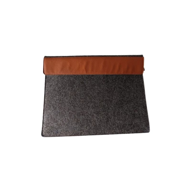  Housse d'ordinateur en feutre de laine avec fermeture scratch - personnalisable