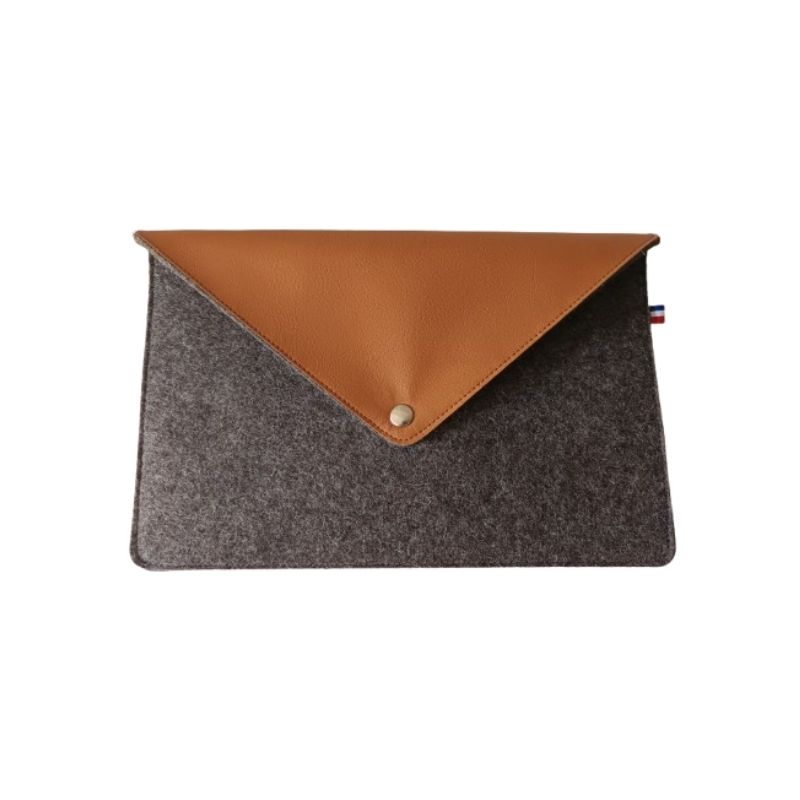  Housse tablette en feutre de laine avec rabat pression - personnalisable