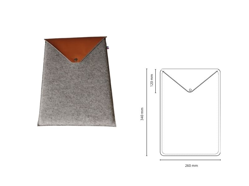  Housse d'ordinateur verticale en feutre de laine - personnalisable
