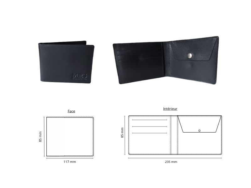  Porte 3 cartes et monnaie - personnalisable