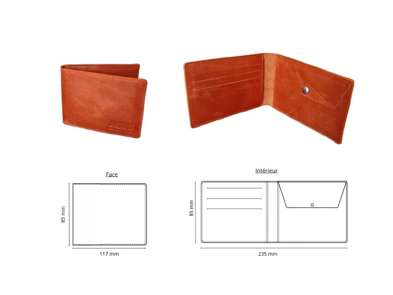  Porte 3 cartes et monnaie - personnalisable
