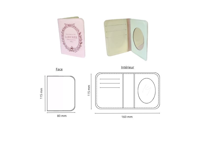  Porte 3 cartes et miroir - personnalisable