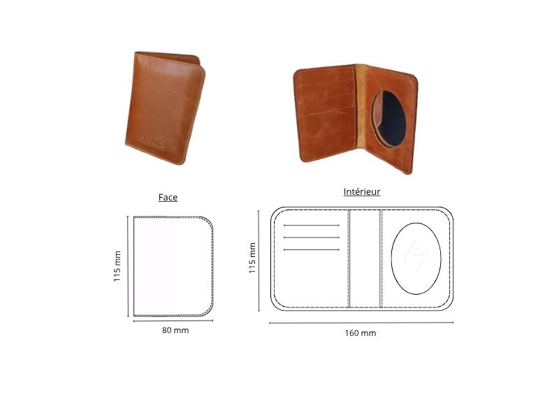  Porte 3 cartes et miroir - personnalisable