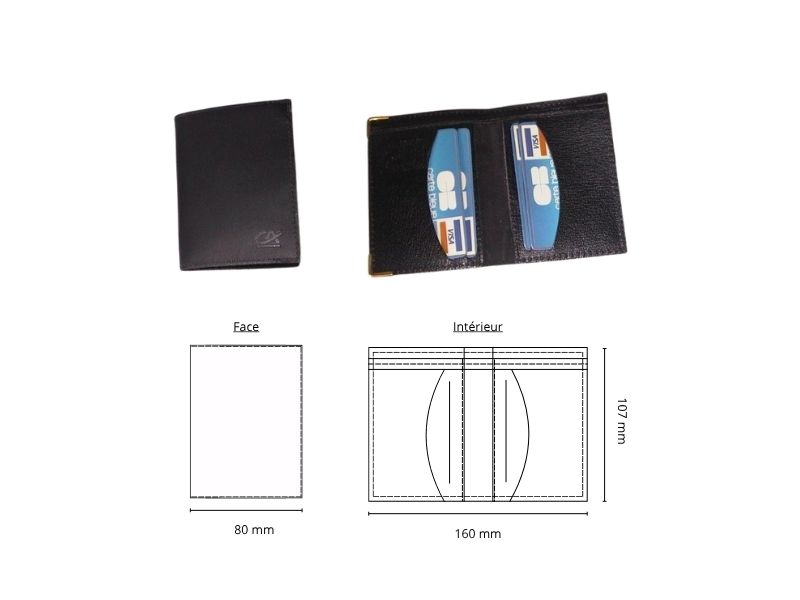  Porte 4 cartes rembordé et facturette - personnalisable