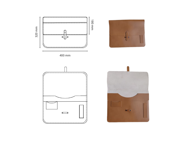  Housse d'ordinateur 15 pouces fermeture passant - personnalisable
