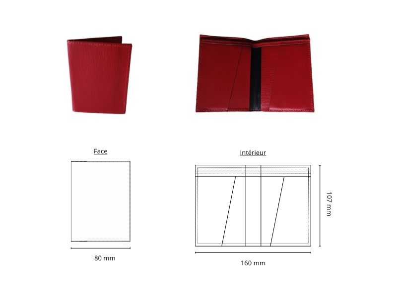 Porte 4 cartes rembordé et facturette - personnalisable