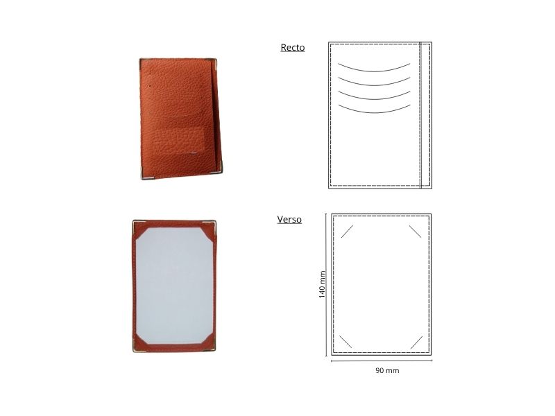  Porte 4 cartes avec facturette et écritoire - personnalisable