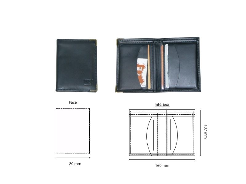  Porte 6 cartes rembordé et facturette - personnalisable