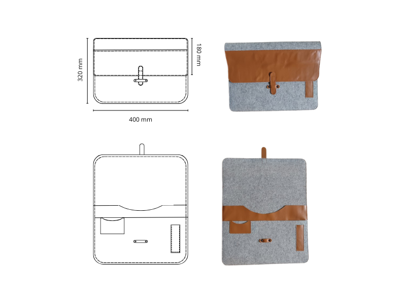  Housse d'ordinateur 15 pouces fermeture passant - personnalisable