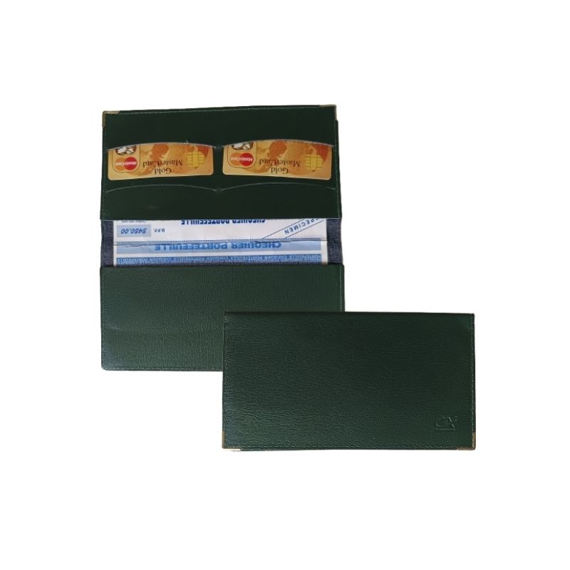  Porte chéquier horizontal et rabat 4 cartes - personnalisable