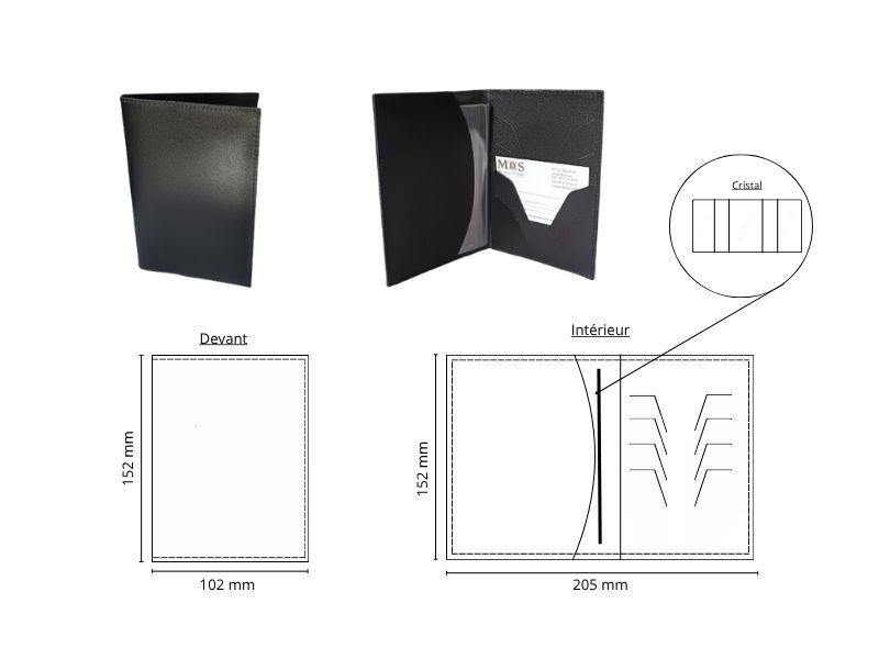  Etui carte grise 2 volets et cristal 3 volets - personnalisable