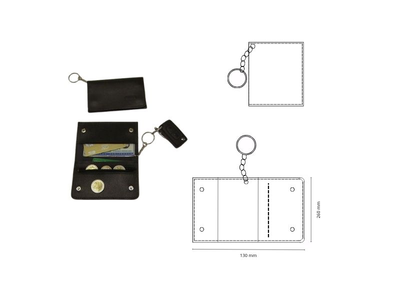  Etui carte avec porte monnaie et porte clé - personnalisable