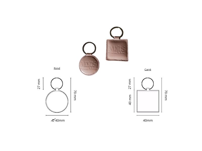  Porte clé rond ou carré - personnalisable