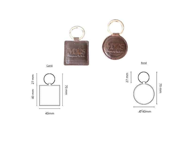  Porte clé rond ou carré - personnalisable